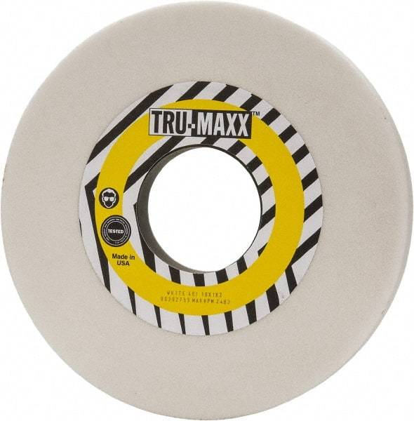 Tru-Maxx - 10" Diam x 3" Hole x 1" Thick, I Hardness, 46 Grit Surface Grinding Wheel - Aluminum Oxide, Type 1, Coarse Grade, 2,483 Max RPM, Vitrified Bond, No Recess - Eagle Tool & Supply