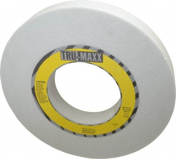 Tru-Maxx - 12" Diam x 5" Hole x 1-1/2" Thick, H Hardness, 46 Grit Surface Grinding Wheel - Aluminum Oxide, Type 1, Coarse Grade, 2,070 Max RPM, Vitrified Bond, No Recess - Eagle Tool & Supply