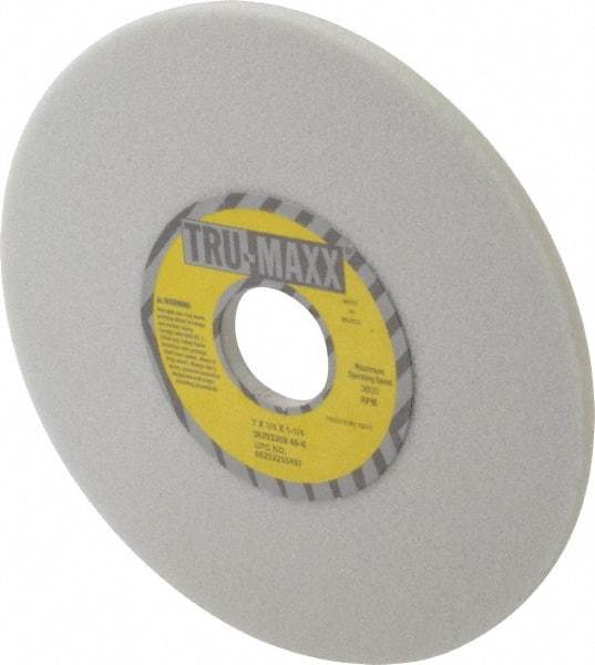 Tru-Maxx - 7" Diam x 1-1/4" Hole x 1/4" Thick, K Hardness, 46 Grit Surface Grinding Wheel - Aluminum Oxide, Type 1, Coarse Grade, 3,600 Max RPM, Vitrified Bond, No Recess - Eagle Tool & Supply