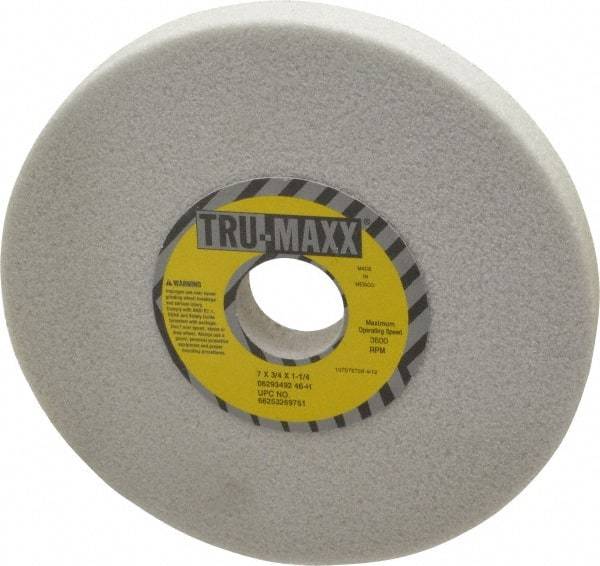 Tru-Maxx - 7" Diam x 1-1/4" Hole x 3/4" Thick, H Hardness, 46 Grit Surface Grinding Wheel - Aluminum Oxide, Type 1, Coarse Grade, 3,600 Max RPM, Vitrified Bond, No Recess - Eagle Tool & Supply