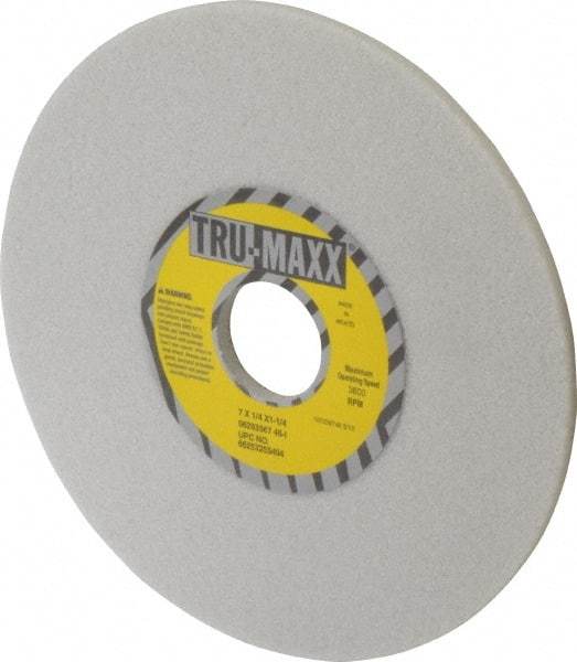 Tru-Maxx - 7" Diam x 1-1/4" Hole x 1/4" Thick, I Hardness, 46 Grit Surface Grinding Wheel - Aluminum Oxide, Type 1, Coarse Grade, 3,600 Max RPM, Vitrified Bond, No Recess - Eagle Tool & Supply