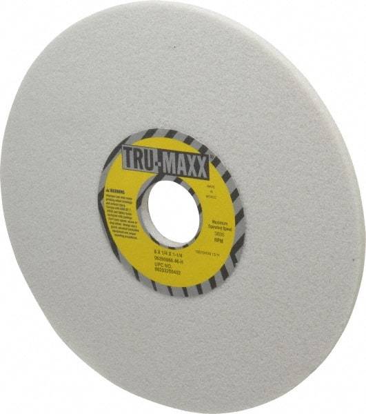 Tru-Maxx - 8" Diam x 1-1/4" Hole x 1/4" Thick, H Hardness, 46 Grit Surface Grinding Wheel - Aluminum Oxide, Type 1, Coarse Grade, 3,600 Max RPM, Vitrified Bond, No Recess - Eagle Tool & Supply