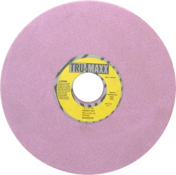 Tru-Maxx - 7" Diam x 1-1/4" Hole x 1" Thick, I Hardness, 60 Grit Surface Grinding Wheel - Aluminum Oxide, Type 5, Medium Grade, 3,600 Max RPM, Vitrified Bond, One-Side Recess - Eagle Tool & Supply