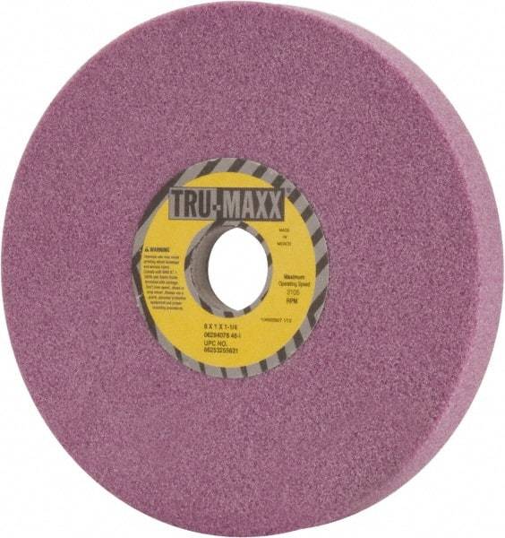 Tru-Maxx - 8" Diam x 1-1/4" Hole x 1" Thick, I Hardness, 46 Grit Surface Grinding Wheel - Aluminum Oxide, Type 5, Coarse Grade, 3,105 Max RPM, Vitrified Bond, One-Side Recess - Eagle Tool & Supply