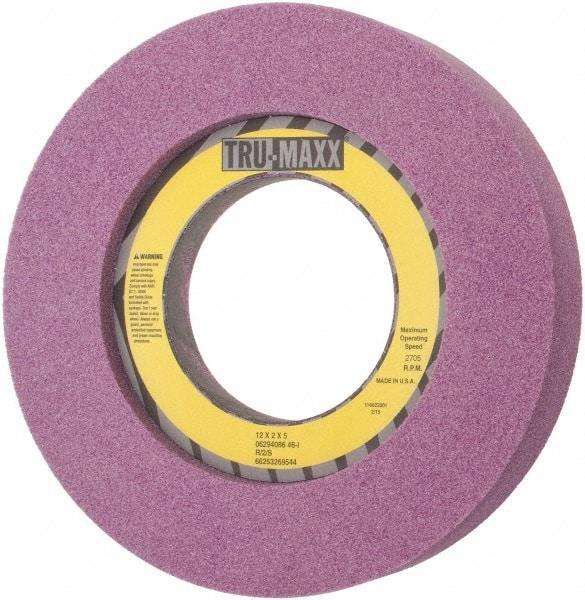 Tru-Maxx - 12" Diam x 5" Hole x 2" Thick, I Hardness, 46 Grit Surface Grinding Wheel - Aluminum Oxide, Type 7, Coarse Grade, 2,705 Max RPM, Vitrified Bond, Two-Side Recess - Eagle Tool & Supply
