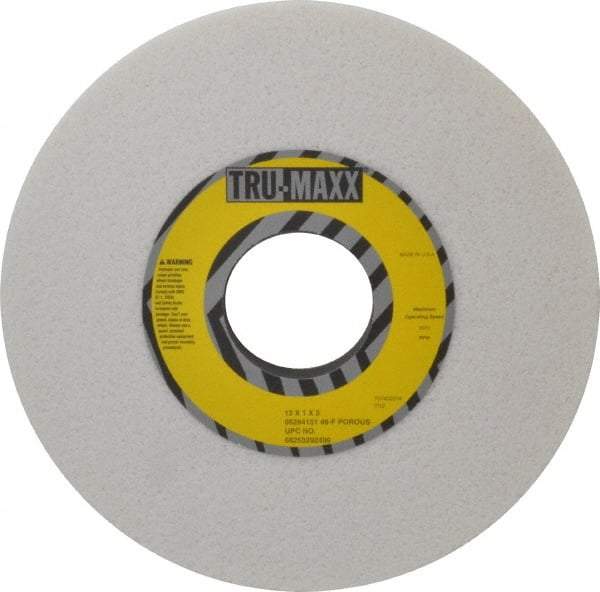 Tru-Maxx - 12" Diam x 3" Hole x 1" Thick, F Hardness, 46 Grit Surface Grinding Wheel - Aluminum Oxide, Type 1, Coarse Grade, 2,070 Max RPM, Vitrified Bond, No Recess - Eagle Tool & Supply
