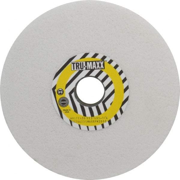 Tru-Maxx - 8" Diam x 1-1/4" Hole x 3/4" Thick, G Hardness, 46 Grit Surface Grinding Wheel - Aluminum Oxide, Type 1, Coarse Grade, 3,105 Max RPM, Vitrified Bond, No Recess - Eagle Tool & Supply