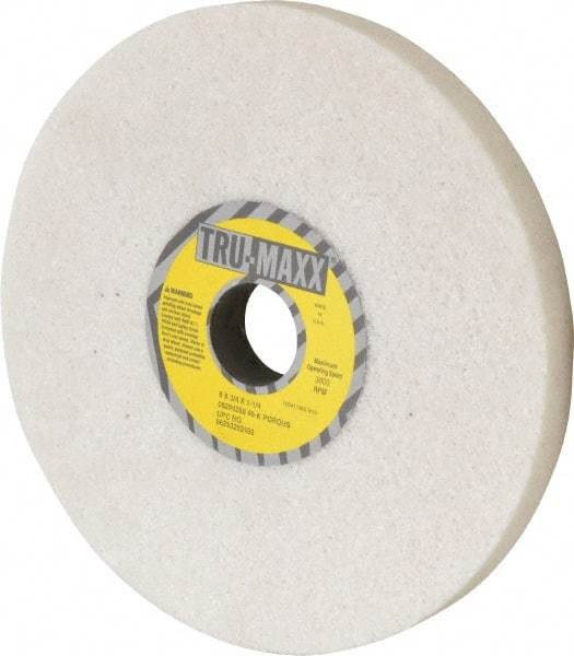 Tru-Maxx - 8" Diam x 1-1/4" Hole x 3/4" Thick, K Hardness, 46 Grit Surface Grinding Wheel - Aluminum Oxide, Type 1, Coarse Grade, 3,600 Max RPM, Vitrified Bond, No Recess - Eagle Tool & Supply