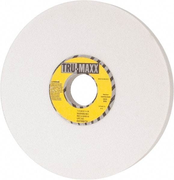 Tru-Maxx - 7" Diam x 1-1/4" Hole x 3/4" Thick, I Hardness, 60 Grit Surface Grinding Wheel - Aluminum Oxide, Type 5, Medium Grade, 3,600 Max RPM, Vitrified Bond, One-Side Recess - Eagle Tool & Supply