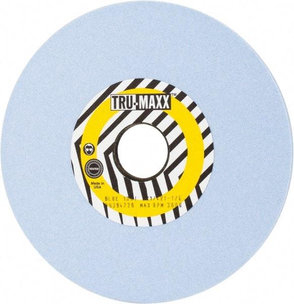 Tru-Maxx - 7" Diam x 1-1/4" Hole x 1/4" Thick, J Hardness, 100 Grit Surface Grinding Wheel - Ceramic, Type 1, Fine Grade, 3,600 Max RPM, Vitrified Bond, No Recess - Eagle Tool & Supply