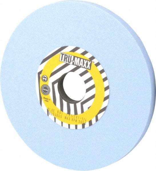 Tru-Maxx - 7" Diam x 1-1/4" Hole x 1/2" Thick, J Hardness, 80 Grit Surface Grinding Wheel - Ceramic, Type 1, Medium Grade, 3,600 Max RPM, Vitrified Bond, No Recess - Eagle Tool & Supply