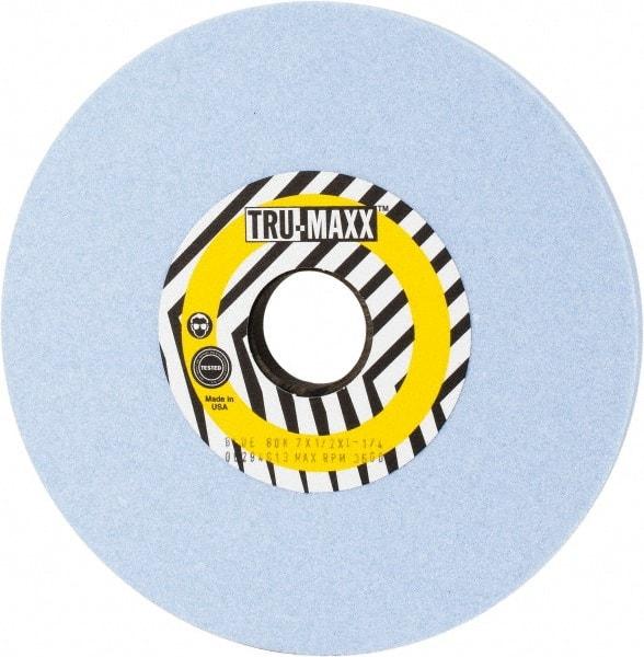 Tru-Maxx - 7" Diam x 1-1/4" Hole x 1/2" Thick, K Hardness, 80 Grit Surface Grinding Wheel - Ceramic, Type 1, Medium Grade, 3,600 Max RPM, Vitrified Bond, No Recess - Eagle Tool & Supply