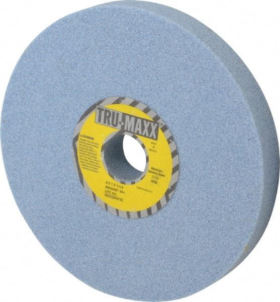 Tru-Maxx - 8" Diam x 1-1/4" Hole x 1" Thick, I Hardness, 46 Grit Surface Grinding Wheel - Ceramic, Type 1, Coarse Grade, 3,105 Max RPM, Vitrified Bond, No Recess - Eagle Tool & Supply