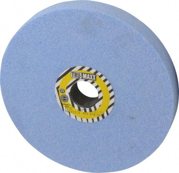 Tru-Maxx - 8" Diam x 1-1/4" Hole x 1" Thick, K Hardness, 46 Grit Surface Grinding Wheel - Ceramic, Type 1, Coarse Grade, 3,600 Max RPM, Vitrified Bond, No Recess - Eagle Tool & Supply