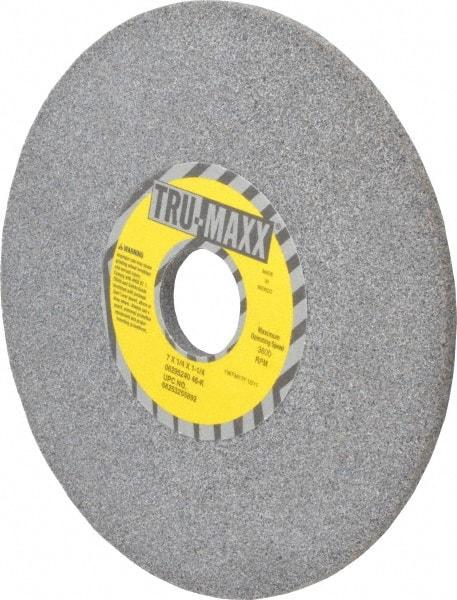 Tru-Maxx - 7" Diam x 1-1/4" Hole x 1/4" Thick, K Hardness, 46 Grit Surface Grinding Wheel - Aluminum Oxide, Type 1, Coarse Grade, 3,600 Max RPM, Vitrified Bond, No Recess - Eagle Tool & Supply