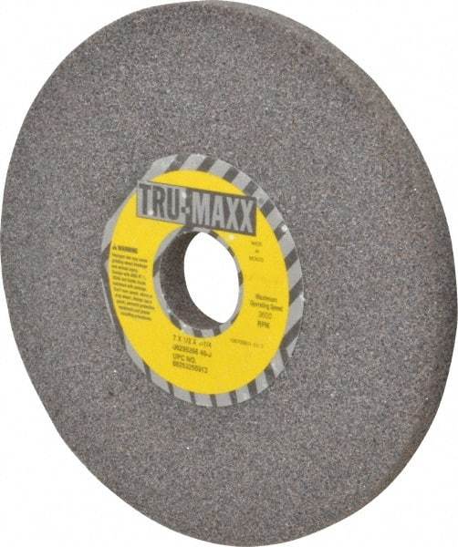 Tru-Maxx - 7" Diam x 1-1/4" Hole x 1/2" Thick, J Hardness, 46 Grit Surface Grinding Wheel - Aluminum Oxide, Type 1, Coarse Grade, 3,600 Max RPM, Vitrified Bond, No Recess - Eagle Tool & Supply