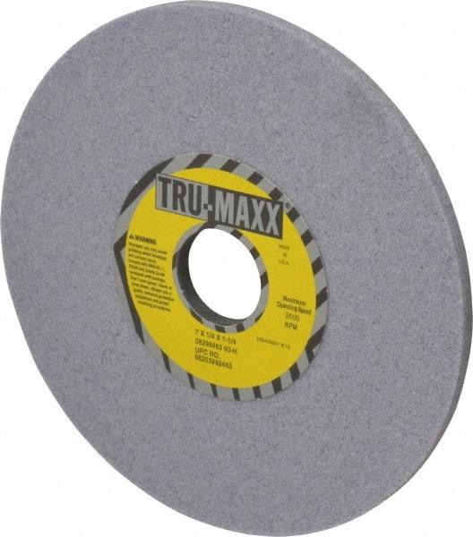 Tru-Maxx - 7" Diam x 1-1/4" Hole x 1/4" Thick, H Hardness, 60 Grit Surface Grinding Wheel - Aluminum Oxide, Type 1, Medium Grade, 3,600 Max RPM, Vitrified Bond, No Recess - Eagle Tool & Supply