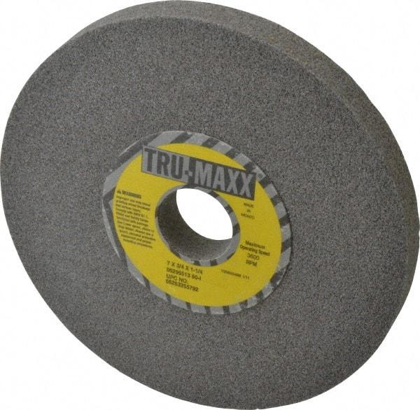 Tru-Maxx - 7" Diam x 1-1/4" Hole x 3/4" Thick, I Hardness, 60 Grit Surface Grinding Wheel - Aluminum Oxide, Type 1, Medium Grade, 3,600 Max RPM, Vitrified Bond, No Recess - Eagle Tool & Supply