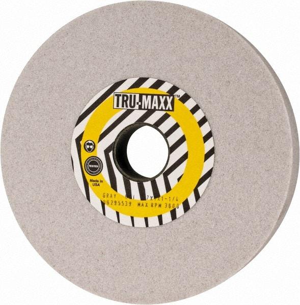 Tru-Maxx - 7" Diam x 1-1/4" Hole x 1" Thick, I Hardness, 60 Grit Surface Grinding Wheel - Aluminum Oxide, Type 1, Medium Grade, 3,600 Max RPM, Vitrified Bond, No Recess - Eagle Tool & Supply