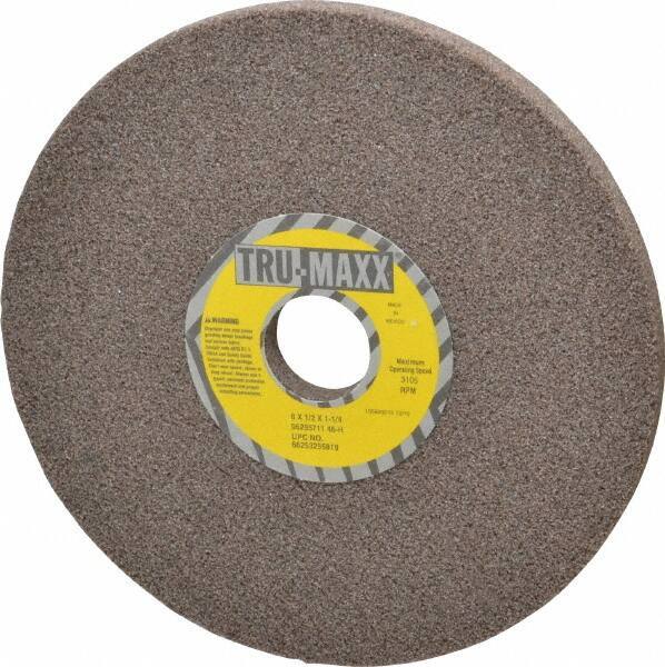 Tru-Maxx - 8" Diam x 1-1/4" Hole x 1/2" Thick, H Hardness, 46 Grit Surface Grinding Wheel - Aluminum Oxide, Type 1, Coarse Grade, 3,105 Max RPM, Vitrified Bond, No Recess - Eagle Tool & Supply
