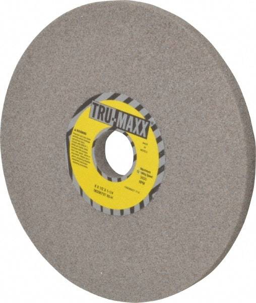 Tru-Maxx - 8" Diam x 1-1/4" Hole x 1/2" Thick, H Hardness, 60 Grit Surface Grinding Wheel - Aluminum Oxide, Type 1, Medium Grade, 3,600 Max RPM, Vitrified Bond, No Recess - Eagle Tool & Supply