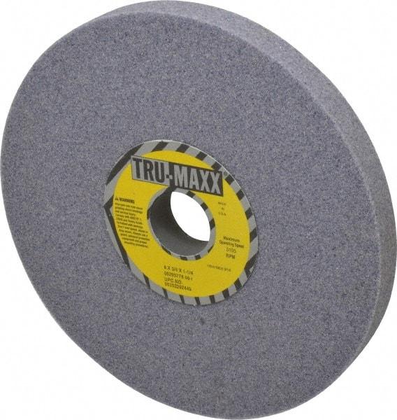 Tru-Maxx - 8" Diam x 1-1/4" Hole x 3/4" Thick, I Hardness, 46 Grit Surface Grinding Wheel - Aluminum Oxide, Type 1, Coarse Grade, 3,105 Max RPM, Vitrified Bond, No Recess - Eagle Tool & Supply