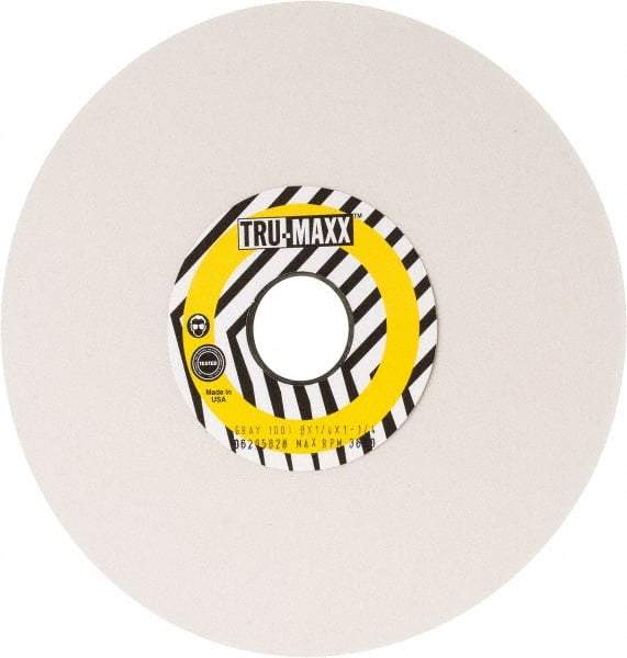 Tru-Maxx - 8" Diam x 1-1/4" Hole x 1/4" Thick, I Hardness, 100 Grit Surface Grinding Wheel - Aluminum Oxide, Type 1, Fine Grade, 3,600 Max RPM, Vitrified Bond, No Recess - Eagle Tool & Supply