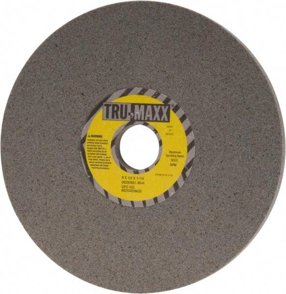 Tru-Maxx - 8" Diam x 1-1/4" Hole x 1/2" Thick, H Hardness, 80 Grit Surface Grinding Wheel - Aluminum Oxide, Type 1, Medium Grade, 3,600 Max RPM, Vitrified Bond, No Recess - Eagle Tool & Supply