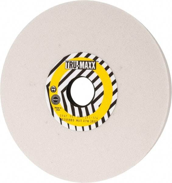 Tru-Maxx - 8" Diam x 1-1/4" Hole x 1/2" Thick, J Hardness, 80 Grit Surface Grinding Wheel - Aluminum Oxide, Type 1, Medium Grade, 3,600 Max RPM, Vitrified Bond, No Recess - Eagle Tool & Supply