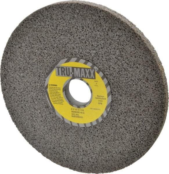 Tru-Maxx - 8" Diam x 1-1/4" Hole x 1/2" Thick, G Hardness, 46 Grit Surface Grinding Wheel - Aluminum Oxide, Type 1, Coarse Grade, 3,105 Max RPM, Vitrified Bond, No Recess - Eagle Tool & Supply