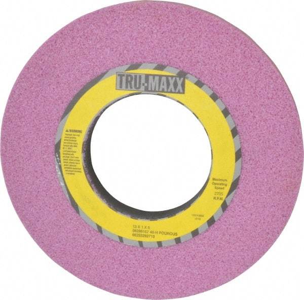 Tru-Maxx - 12" Diam x 5" Hole x 1" Thick, H Hardness, 46 Grit Surface Grinding Wheel - Aluminum Oxide, Type 1, Coarse Grade, 2,705 Max RPM, Vitrified Bond, No Recess - Eagle Tool & Supply