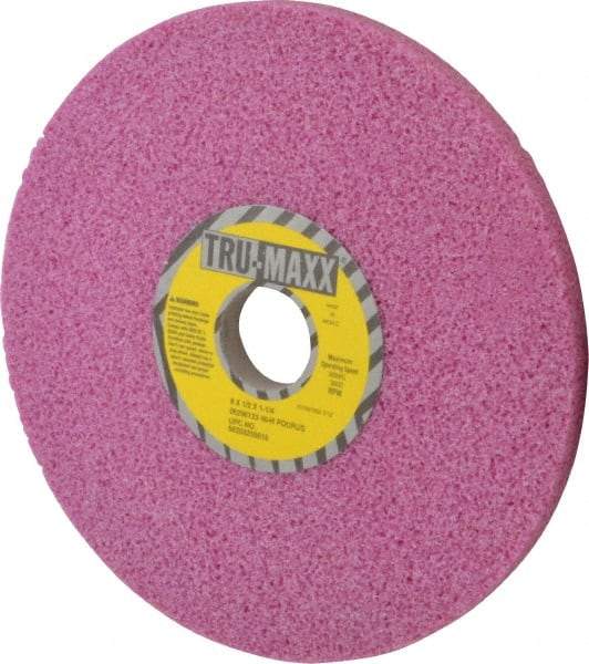 Tru-Maxx - 8" Diam x 1-1/4" Hole x 1/2" Thick, H Hardness, 46 Grit Surface Grinding Wheel - Aluminum Oxide, Type 1, Coarse Grade, 3,600 Max RPM, Vitrified Bond, No Recess - Eagle Tool & Supply