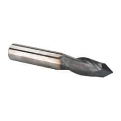 Accupro - 7/16" Diam, 1" LOC, 2 Flute, 90° Point Angle, Solid Carbide Drill Mill - AlTiN Finish, 2-3/4" OAL, 7/16" Shank Diam - Eagle Tool & Supply