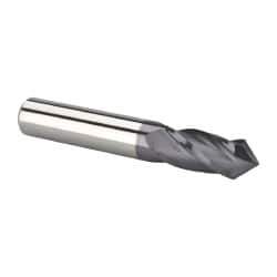 Accupro - 7/16" Diam, 1" LOC, 4 Flute, 90° Point Angle, Solid Carbide Drill Mill - AlTiN Finish, 2-3/4" OAL, 7/16" Shank Diam - Eagle Tool & Supply