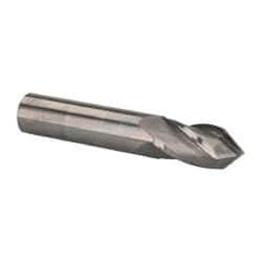Accupro - 5/8" Diam, 1-1/4" LOC, 4 Flute, 90° Point Angle, Solid Carbide Drill Mill - Uncoated, 3-1/2" OAL, 5/8" Shank Diam - Eagle Tool & Supply