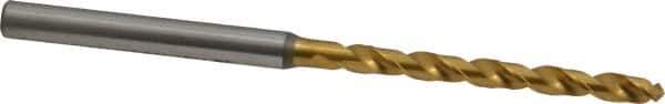OSG - #31 130° Vanadium High Speed Steel Jobber Drill - TiN Finish, Right Hand Cut, Spiral Flute, Straight Shank, 68mm OAL, Standard Point - Eagle Tool & Supply