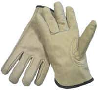 PRO-SAFE - Size XL (10) Grain Cowhide Cold Protection Work Gloves - For Work & Driver, Uncoated, Slip-On Cuff, Beige, Paired - Eagle Tool & Supply