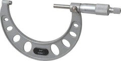 Value Collection - 3 to 4" Range, 0.0001" Graduation, Mechanical Outside Micrometer - Ratchet Stop Thimble, Accurate to 0.0001" - Eagle Tool & Supply