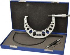 Value Collection - 4 to 5" Range, 0.0001" Graduation, Mechanical Outside Micrometer - Ratchet Stop Thimble, Accurate to 0.0001" - Eagle Tool & Supply