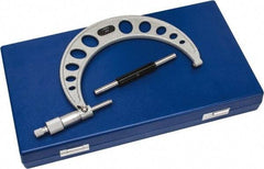 Value Collection - 5 to 6" Range, 0.0001" Graduation, Mechanical Outside Micrometer - Ratchet Stop Thimble, Accurate to 0.0001" - Eagle Tool & Supply