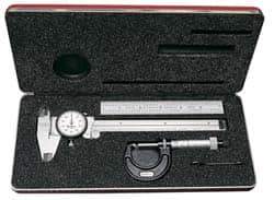 Starrett - 4 Piece, Machinist Caliper and Micrometer Tool Kit - 0 to 6 Inch Caliper, 0 to 1 Inch Micrometer - Eagle Tool & Supply