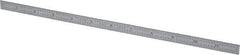 Starrett - 12" Long, 1/64, 1/32, 1/16, 1/8" Graduation, Flexible Steel Rule - 4R Graduation Style, 1/2" Wide, Silver, Satin Chrome Finish - Eagle Tool & Supply