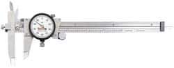 Starrett - 0" to 6" Range, 0.001" Graduation, 0.1" per Revolution, Dial Caliper - White Face, 3-1/2" Jaw Length, Accurate to 0.0010" - Eagle Tool & Supply