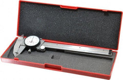 Starrett - 0" to 6" Range, 0.001" Graduation, 0.1" per Revolution, Dial Caliper - White Face, 1-1/2" Jaw Length, Accurate to 0.0010" - Eagle Tool & Supply