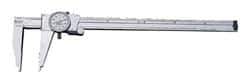 Starrett - 0" to 12" Range, 0.001" Graduation, 0.1" per Revolution, Dial Caliper - White Face, 3" Jaw Length, Accurate to 0.001" - Eagle Tool & Supply