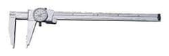 Starrett - 0" to 12" Range, 0.001" Graduation, 0.1" per Revolution, Dial Caliper - White Face, 3" Jaw Length, Accurate to 0.001" - Eagle Tool & Supply