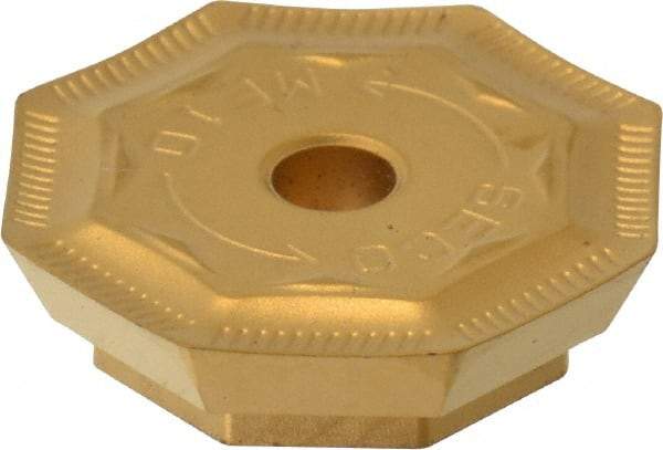 Seco - OFER070405 ME10 Grade T25M Carbide Milling Insert - TiCN/TiC/TiCN/TiN Finish, 0.18" Thick, 0.706" Inscribed Circle - Eagle Tool & Supply