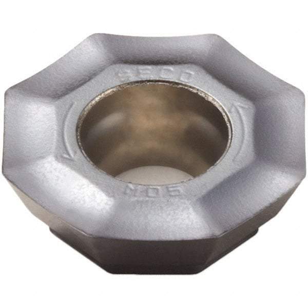 Seco - OFEX05T305 M05 Grade F30M Carbide Milling Insert - TiAlN/TiN Finish, 0.148" Thick, 1/2" Inscribed Circle - Eagle Tool & Supply