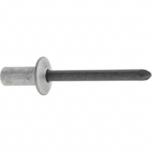 RivetKing - Size 84 Dome Head Aluminum Closed End Sealing Blind Rivet - Steel Mandrel, 1/8" to 1/4" Grip, 1/2" Head Diam, 0.257" to 0.261" Hole Diam, 0.57" Length Under Head, 1/4" Body Diam - Eagle Tool & Supply