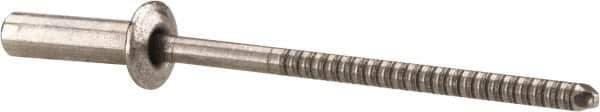 RivetKing - Size 44 Dome Head Stainless Steel Closed End Sealing Blind Rivet - Stainless Steel Mandrel, 0.188" to 1/4" Grip, 1/4" Head Diam, 0.129" to 0.133" Hole Diam, 0.485" Length Under Head, 1/8" Body Diam - Eagle Tool & Supply